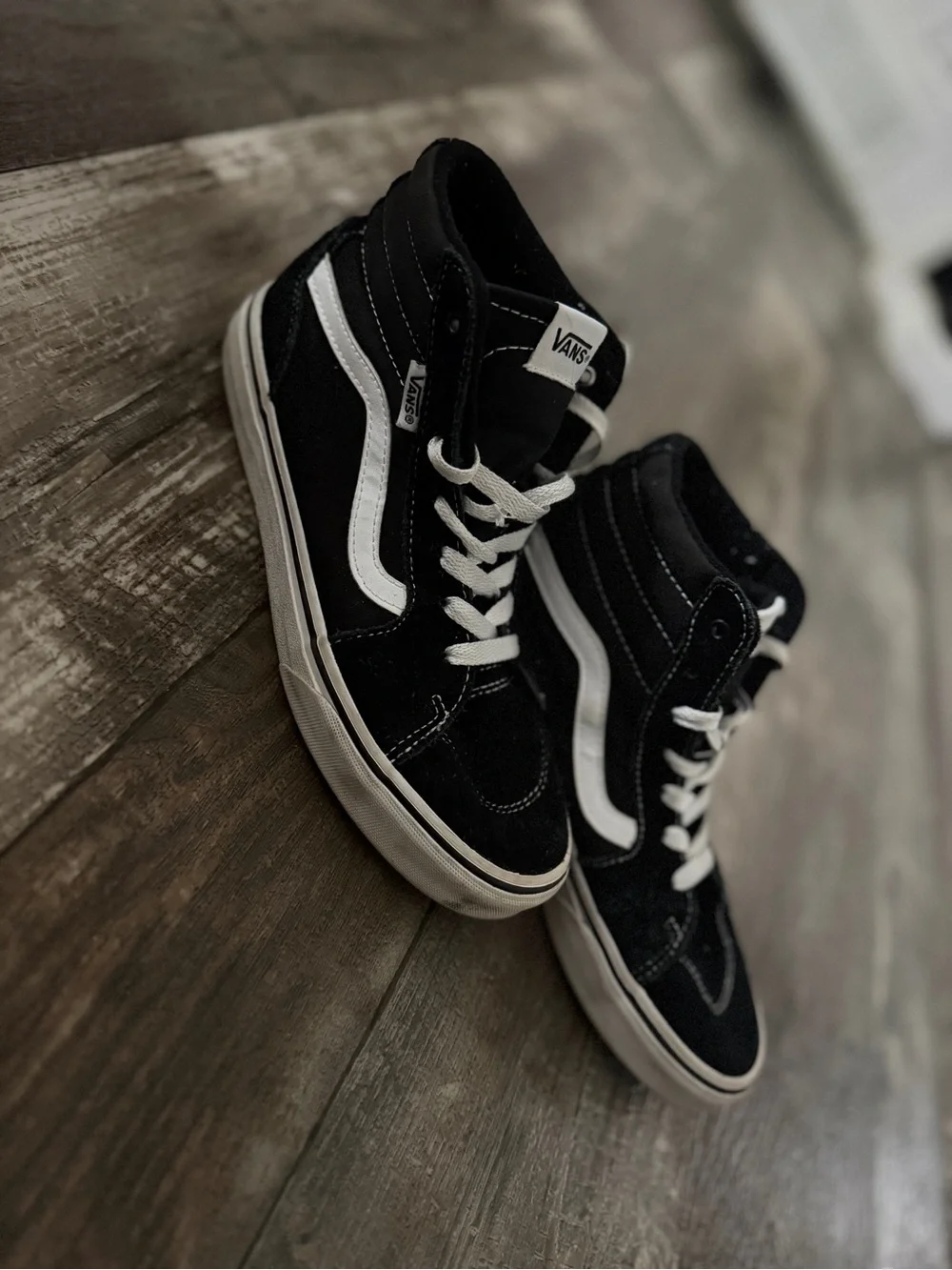 Vans Black & White High-Top Skate Sneakers